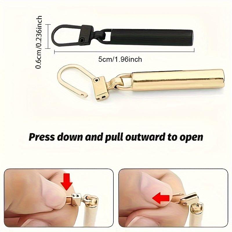 4Pcs Detachable Metal Zipper Pullers, Zipper Slider Pull Tabs, DIY Sewing Repair Kit for Bags & Down Jackets