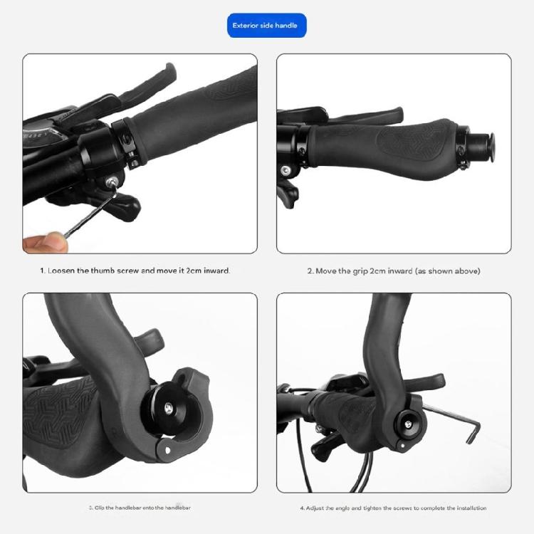 Mountain Bike Deputy Handle Replacement Horn Shape Adjustable Handlebar End Bicycles Extension Handlebar Enduring