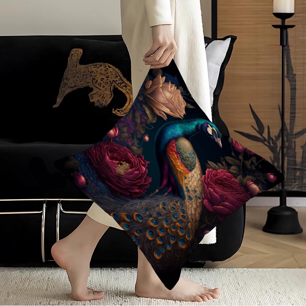 Vintage Vögel im Dschungel Blumen Leinwandmalerei Kissenbezug Kissenbezug Polsterung Sofa Überwurfkissen Heimdekor Kissenbezug