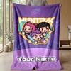 Custom Text Flannel Throw Blanket, Lightweight Cozy Bed Sofa BlanketKpop Demon Hunters