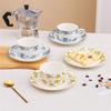 Gift Box Set 150ML Flower Ceramic Espresso Coffee Cup Tea Milk Drinking Cups with Handle Mug for Office Novelty Gift