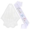 European And American Bachelorette Party Veil Bride To Be Strap Set Headgear Wedding Bride With Diamond Ribbon Decoration