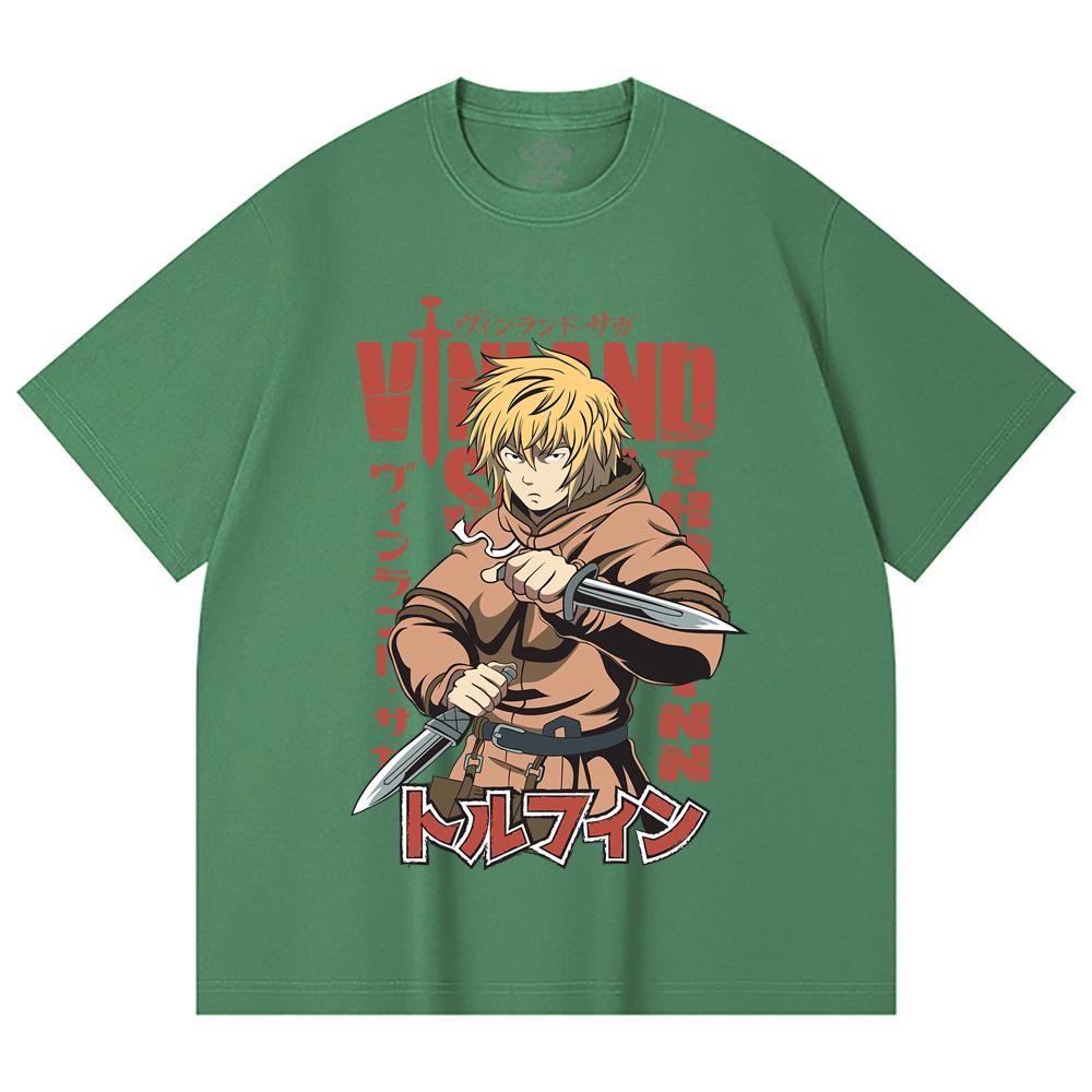 230 Gsm 100% Cotton Vinland Saga V1 Thorfinn Print Unisex Heavy Cotton T Shirt