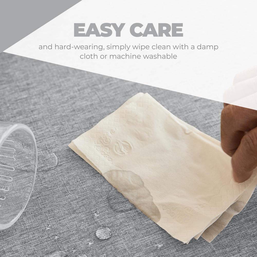 Textured Round Tablecloth Waterproof Spill-Proof Wipeable Table Cover Wrinkle Free Circle Dining For Birthday Farmhouse Party