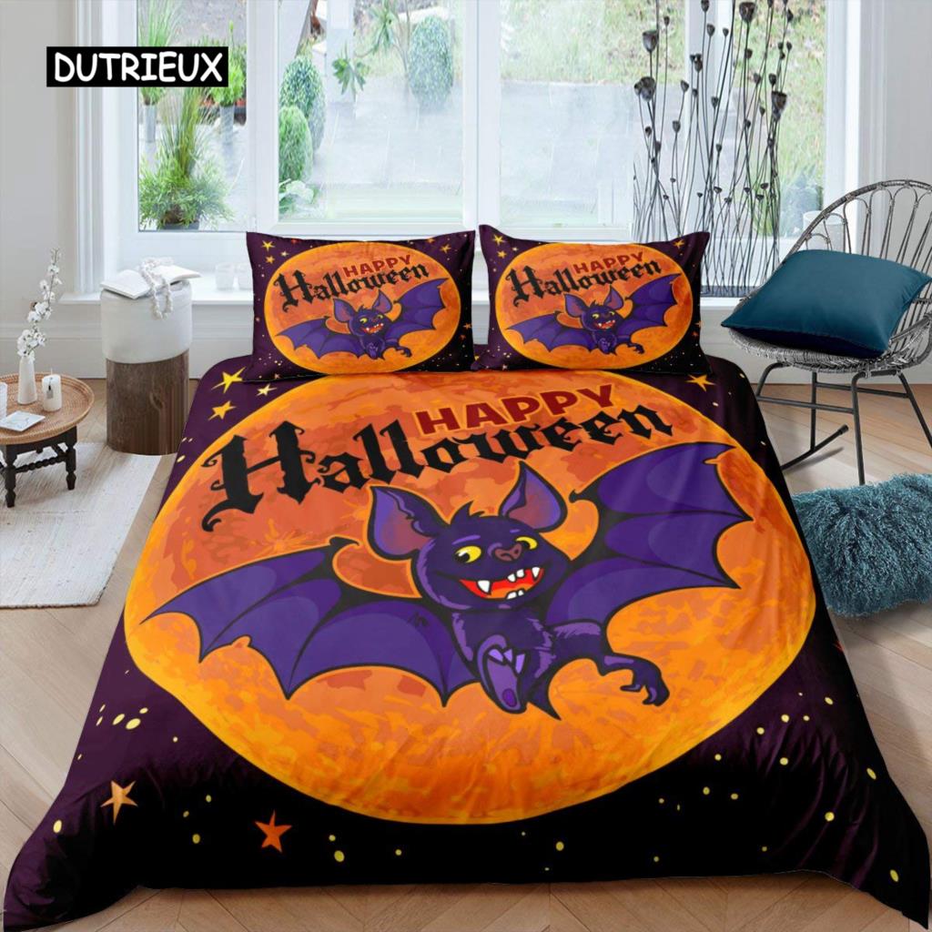 Halloween Flying Vampire Bedding Set Bats Duvet Cover Witchcraft Magic Comforter Cover Single Double King Polyester Quilt Cover