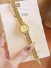 Luxury Vintage Gold-Tone Women's Watches with Floral Steel Bracelet, Water-Resistant Small Dial, Elegant Quartz Timepiece Gift