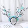 Flower Crown Hair Wreath Deer Antlers Headbands Reindeer Headdress Floral Headwears Holiday Wedding Photo Props