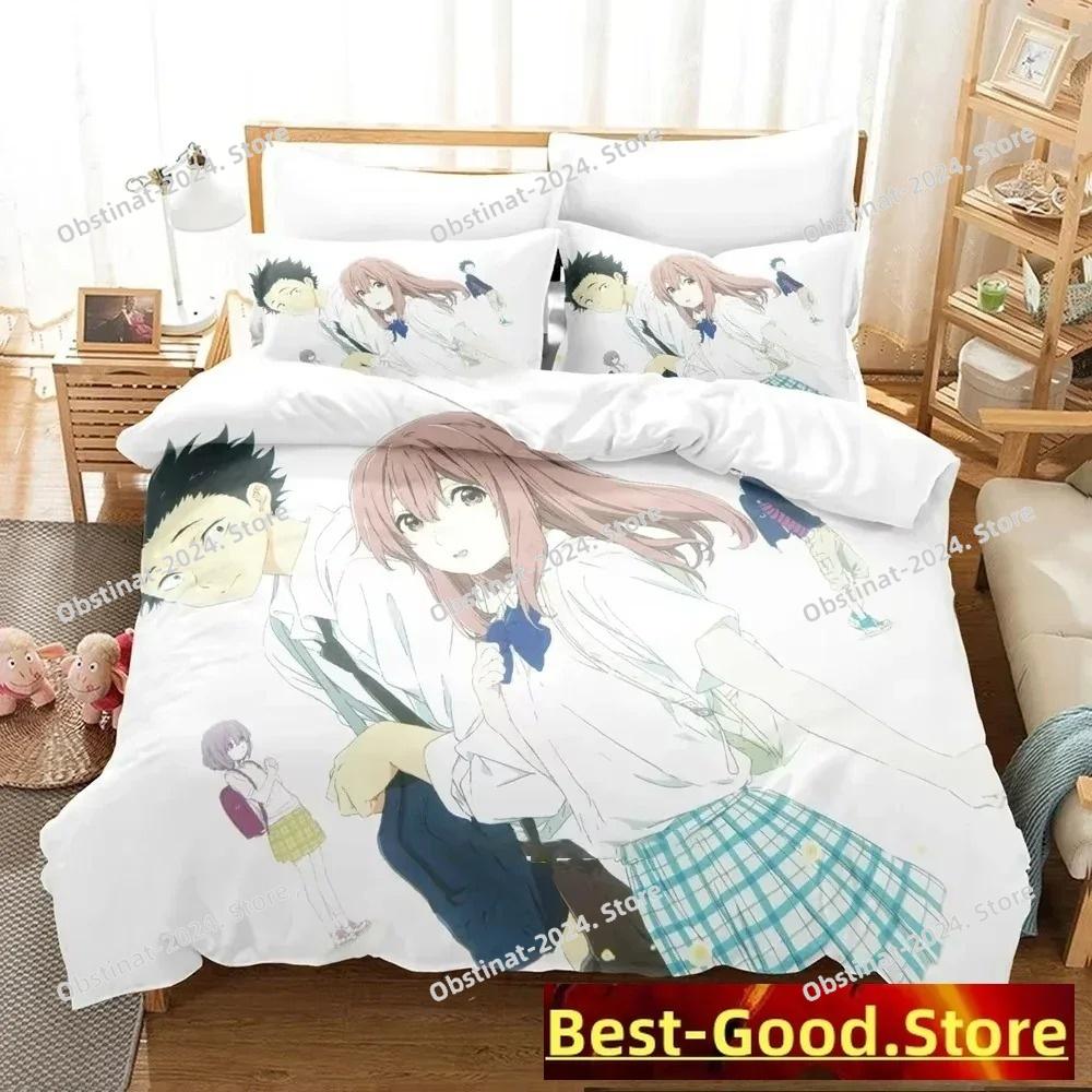Anime A Silent Voice The Shape of Voice Bedding Set Duvet Cover Bed Set Quilt Cover Pillowcase Comforter king Queen Size