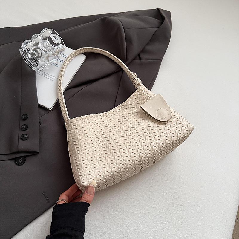 Korean Niche Hand-woven Underarm Bag Women's Fashion Casual Portable Mother and Child Bag Large Capacity Shoulder Bag Women's Bag