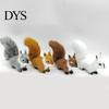 Animal Model Squirrel Faux Fur Realistic Cute Rodent Miniature Figurine Ornament Cartoon Statue Handicraft Mini Fake Birthday Gift Figure