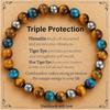 Natürliches Obsidian Tigerauge Magnetisches Stretch-Armband Verstellbares Handgefertigtes Perlen-Armband Für Wellness