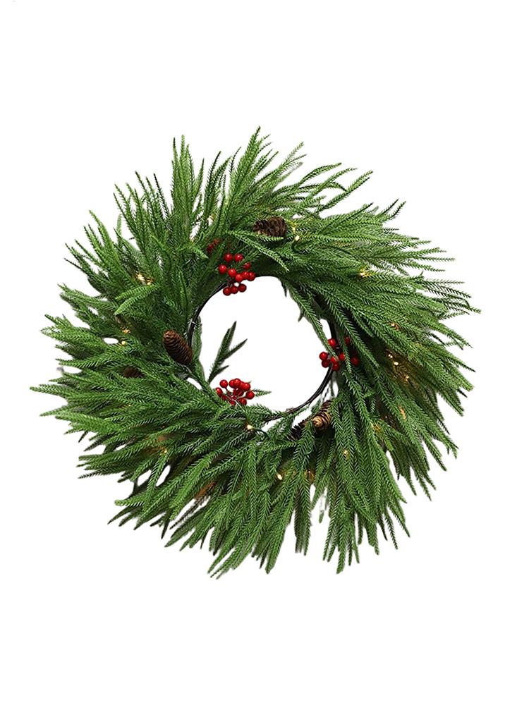 

Pine Garland 5.9ft Artificial Holiday Decor Lighted Festive Garland For Party Wedding Holiday Christmas Door Mantle Table зелений