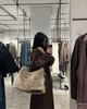 JIAERDI Vintage Khaki Handtasche Damen 2025 Modisch Große Kapazität Weiche Plüsch-Tragetasche Damen Retro Lässige Umhängetasche Y2k