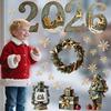 Multicolor 2026 3D Number Stickers Xmas Tree Bell Cartoon Santa Window Stickers DIY Accessories Glass Sticker