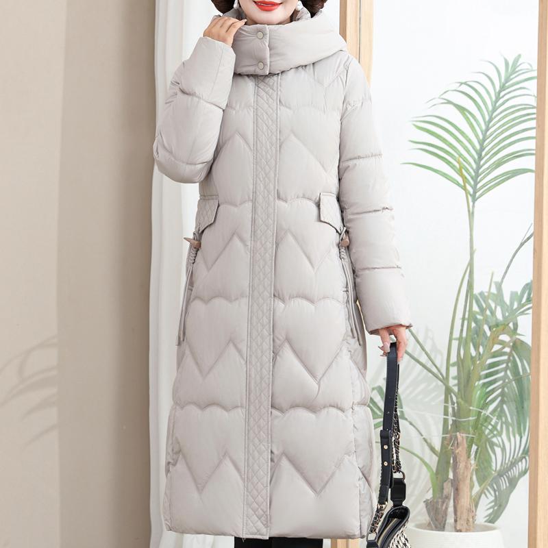 Mărimea Plus 2XL-6XL Casual de vârstă mijlocie Parka lungă de iarnă pentru femei Jachetă elegantă de damă cu glugă groasă îmbrăcăminte exterioară caldă Paltoane de iarnă