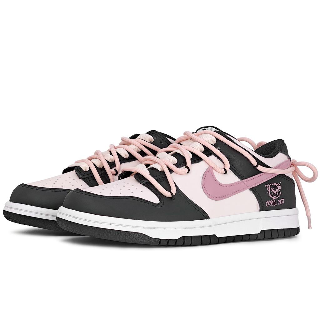 Nike Dunk Berry Bear Abrasion Resistant Low Top Skateboard Shoes Women's Black Pink DD1503-101(Team318-SBOX)