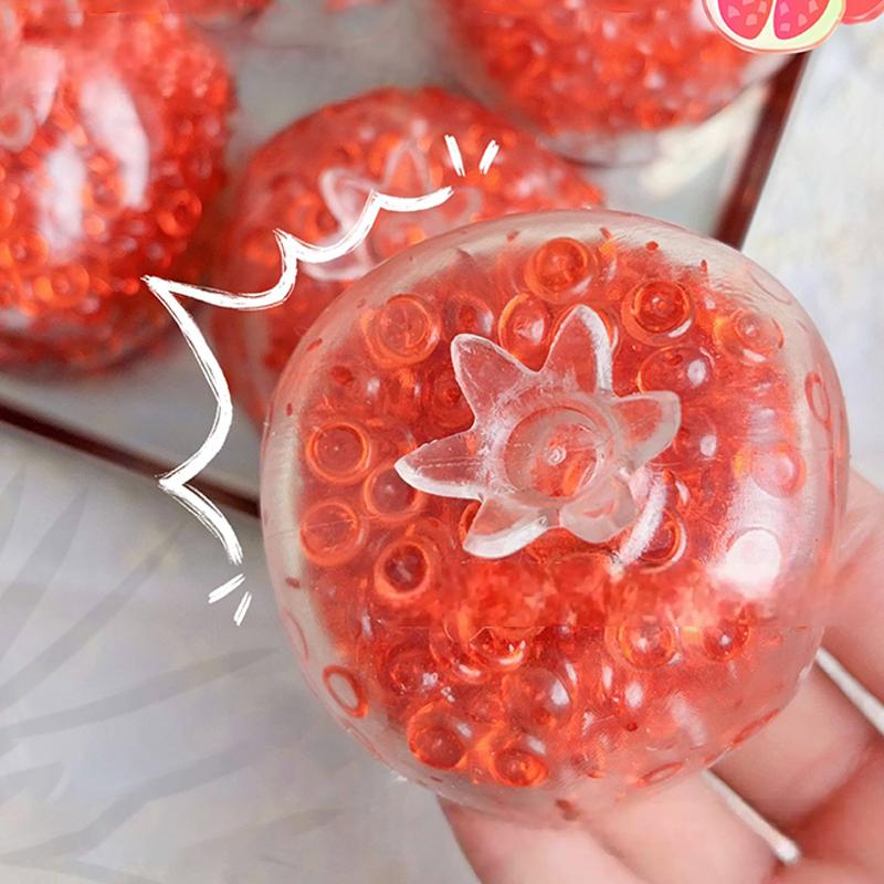 Creative Explosion Beads Red Pomegranate Handmade Ball Stress Relieving Toys Slow Rebound Toy Children Decompression Toy