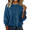 Women's Fashionable Casual Knitted Top Solid-Colour Long-Sleeved Cardigan Jacket