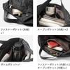 Lizdays Women's 2-Way Nylon Tote Bag, Lightweight, Water-Repellent, Shoulder Bag, B5 (Black)