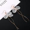 Hook Earrings Fashion Elegant Petal Shape Long Dangle Design Earrings for Women