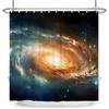Space Galaxy Planet Shower Curtain Cartoon Astronaut Solar System Waterproof Bath Curtain For Bathroom Decor Polyester With Hook