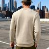 Men's Waffle‑Grid Textured cPullover Sweatshirt Soft Long‑Sleeve, Relaxed‑Fit Casual Daily & Layering Top for All Seasons