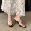Fashion Luxury Fashion Thin Heels Women Pumps Slides Shoes Rhinestones Female Slip On Footwear Round Toe Ladies Heeled Shoes Sandals