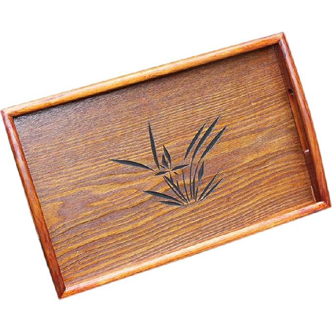 Solid Wood Serving Tray,Wooden Trays for Tea/Coffee/Wine/Food-Used As Rectangular Wooden Platter/Decorative Tray/Breakfast Tray/Party
