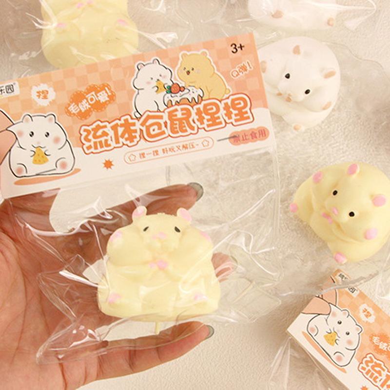 1Pc Silicone Pinch Decompression Prop Cute Hamster Squeeze Toy Tpr Fidget Sensory Toys For Kids Adults Gift