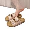 Thick-soled retro slippers women's summer wear casual skirt going out soft-soled one-word beach cool slippers