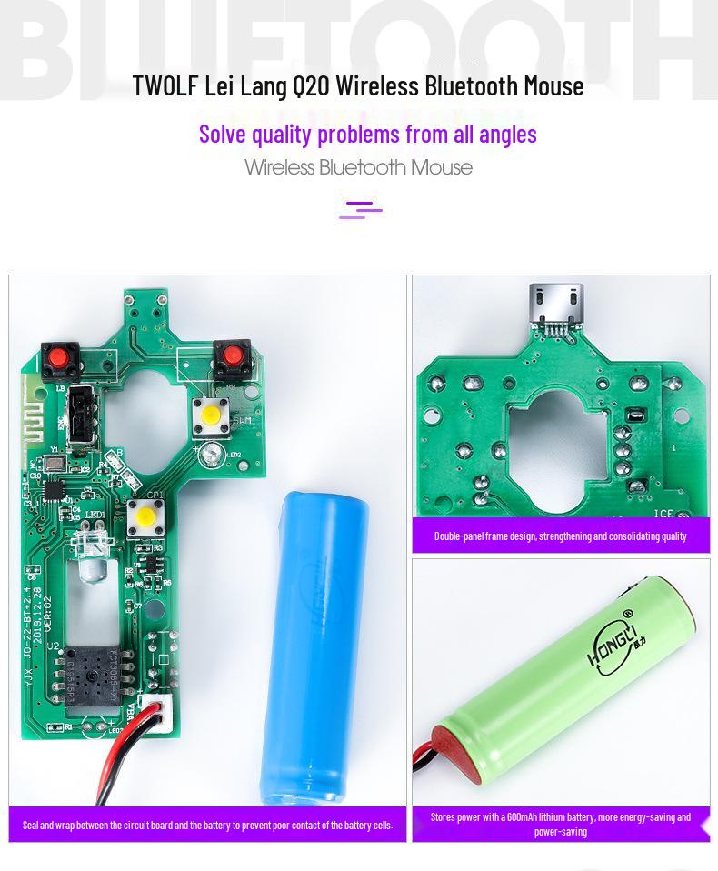 Dual Mode Silent Bluetooth & 2.4G Wireless Mouse for Apple Laptops - Rechargeable, Office-Ready, Glowing Design