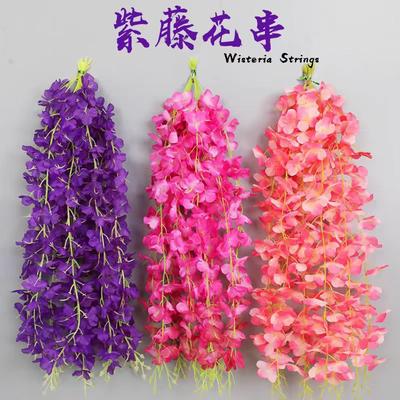 Wisteria Flower String Hydrangea Flower Strip Vine Decoration Fake Flower Vine Hanging Wedding Plastic Flower Silk Flower Ceiling Wall Hanging