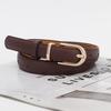 Pu Spring Womens Leather Skinny Belt Metal Pin Buckle Outdoor Leisure Waist Belt