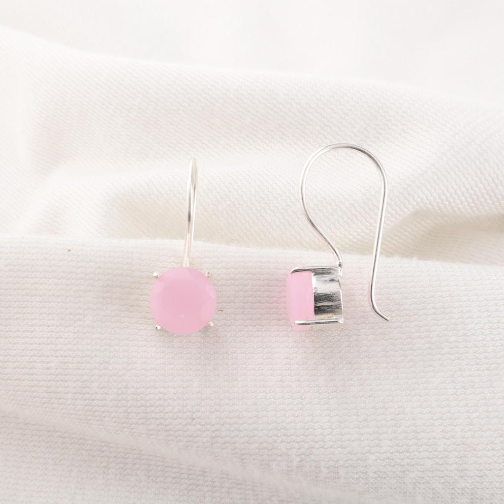 Rose Chalcedony Gemstone Jewelry, 925 Sterling Silver Earring Jewelry, Handmade Gorgeous Earring Gift For Women