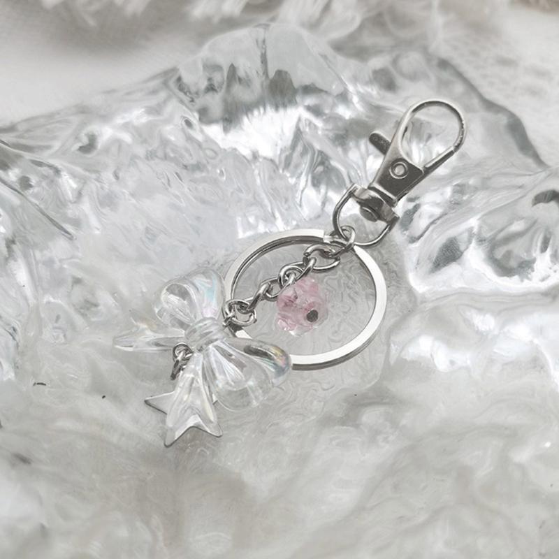 Bowknot Butterfly Charm Keyring Backpack Decoration Handmade Pendant Keyring Fashion Bag Charm Sweet Cool Keychain