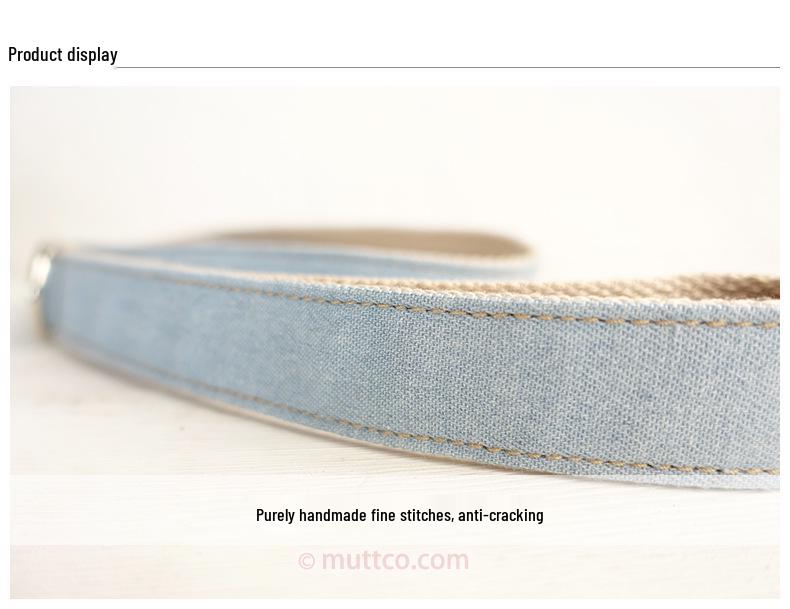 Custom Blue Dog Leash and Collar Set