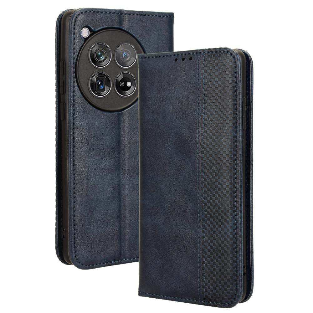 For OnePlus Ace 3 5G/12R 5G Retro Leather Case Magnetic Closing Phone Wallet Cover
