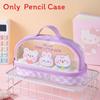 Cartoon Bunny Double Layer Transparent Pen Case With Storage For Students And Gift Use