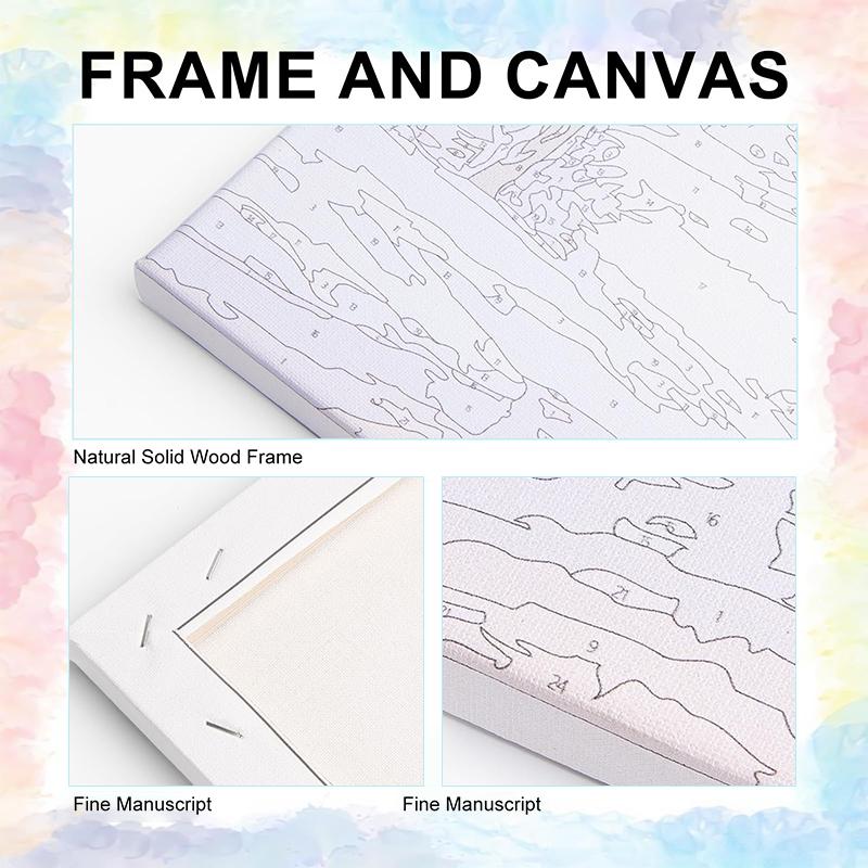 Framed Paint By Numbers Kit For Adults Beginner & Kids Ages 8-12, Easy Flower Paint By Numbers With Frame