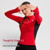 Women's Quick-Dry Long Sleeve Half-Zip Color Block Running Top