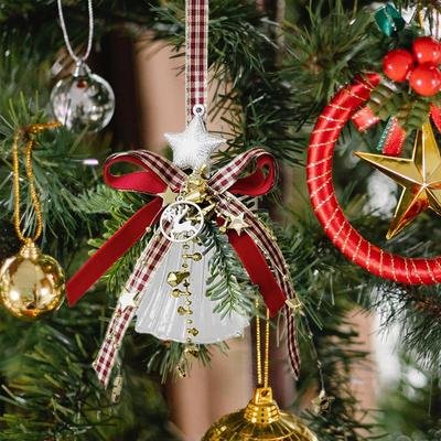 Weihnachtsglocke Deko Glocke und Türklingel für Weihnachten Glocke mit Bändern Glockenanhänger Ornament Handwerk für Weihnachtsbaum Feiertag