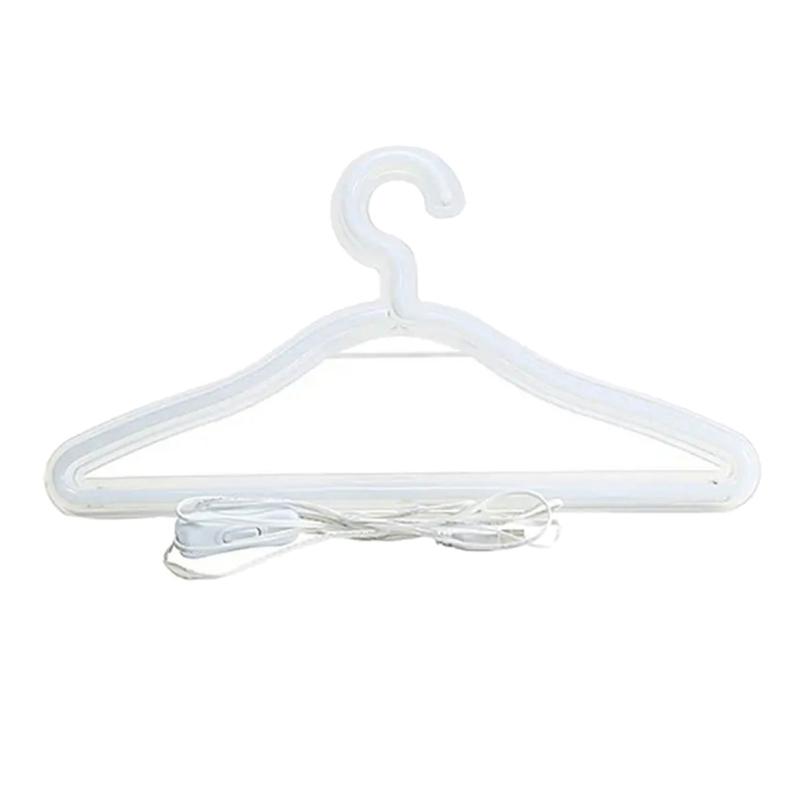 Modern Illuminated Garment Hanger Plastic Construction Clothes Organizer Laundry Hanger with Soft Lighting Effect