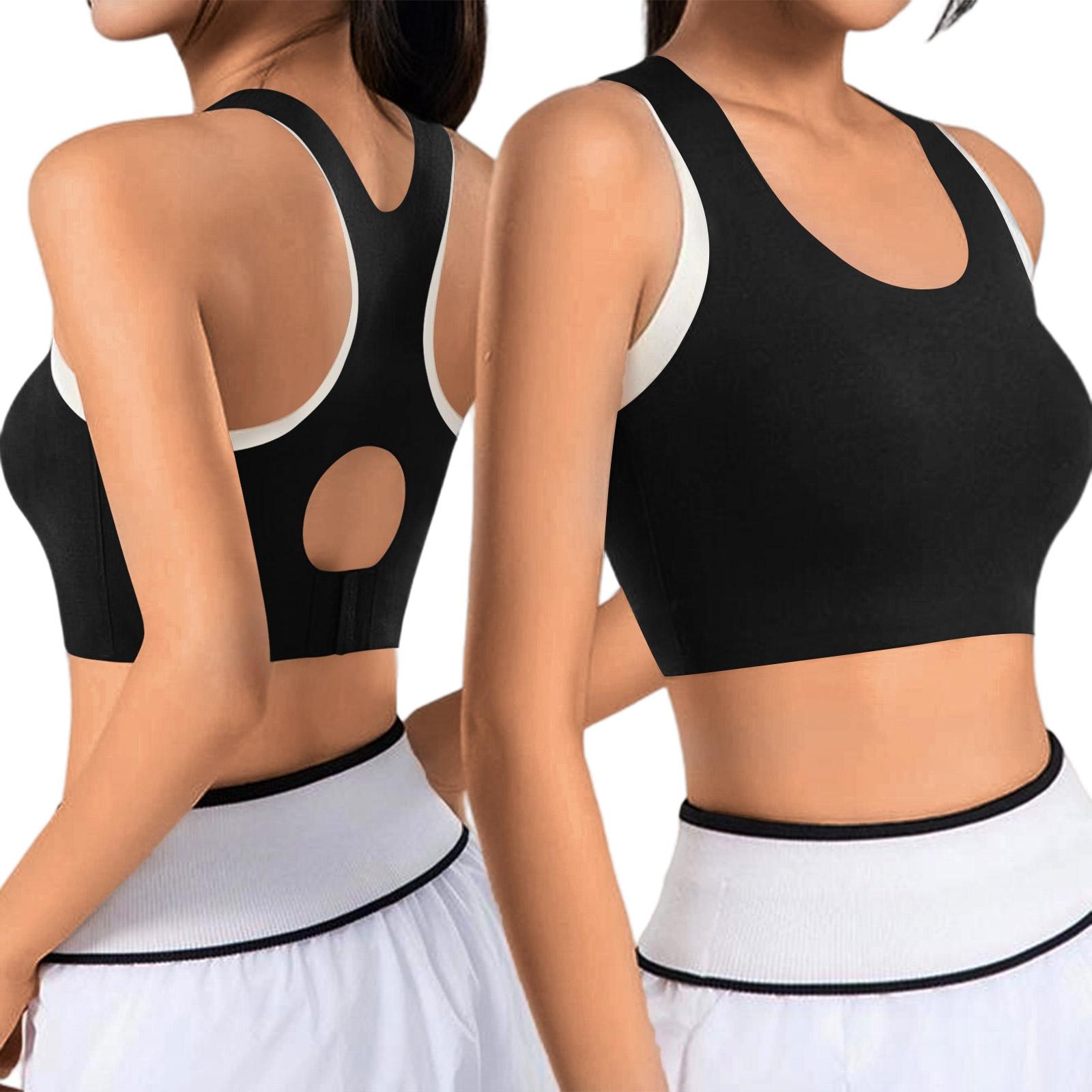 Женский модный, повседневный, спортивный, с красивой спиной, открытый и бесшовный, высокопрочный ударопрочный топ-майка для бега, фитнеса, йоги XL чёрный