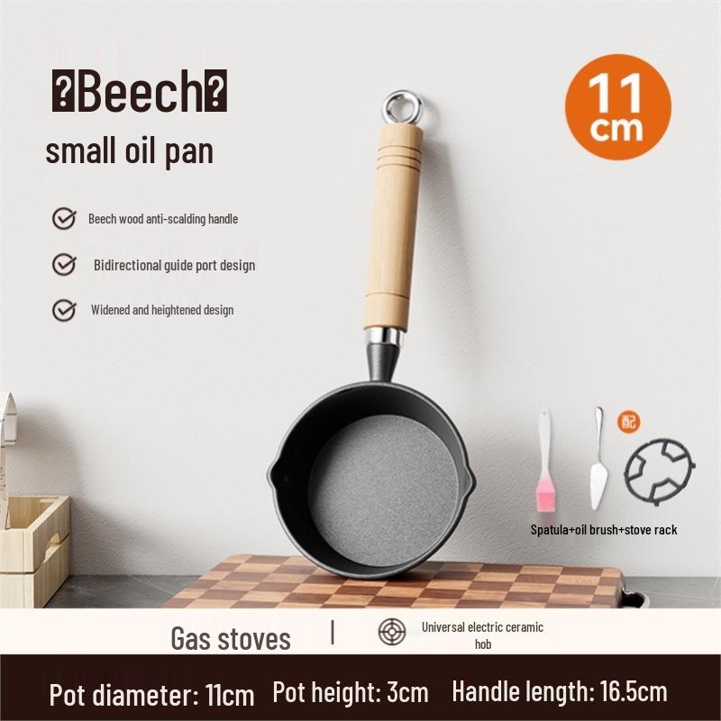 Vertiefter Gusseisen Eier- & Öl-Träufeltopf - Spritzfreies Design mit flachem Boden