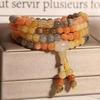 Golden Silk Jade Bracelet - 108 Beads Buddhist Prayer Multi-strand Retro Design from Xinjiang