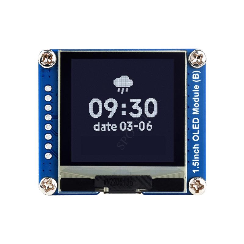 

1.5 Чорно-білий OLED-дисплей, 128x128, сумісний з SPI/I2C, для Raspberry Pi/Arduino/STM32
