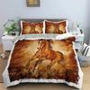 Horse Bedding Sets Single Double Queen King Size Quilt Duvet Cover Set with Pillowcase Animal 2/3pcs Polyester Comforter Cover