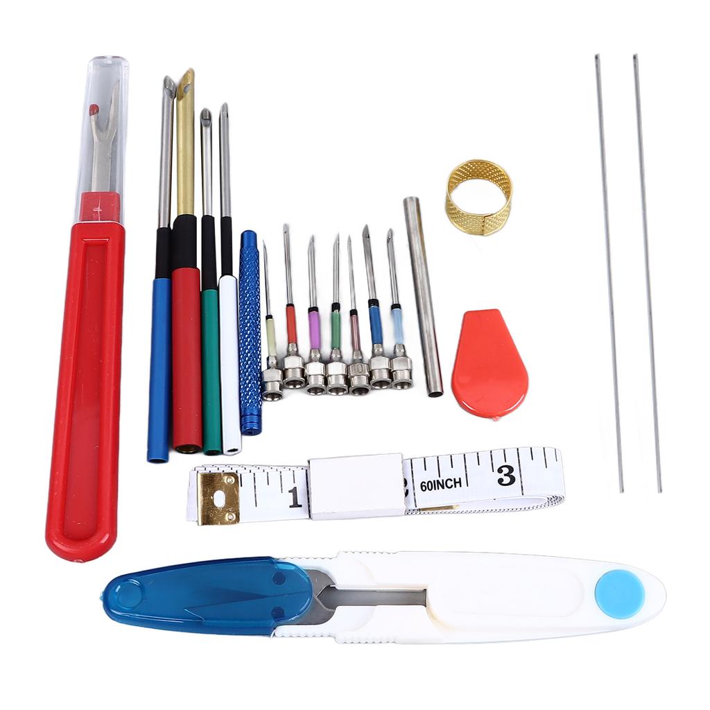 20 Pieces Punch Needle Kit Needle Threaders Embroidery Poking Cross Stitch Tools Punch Needle
