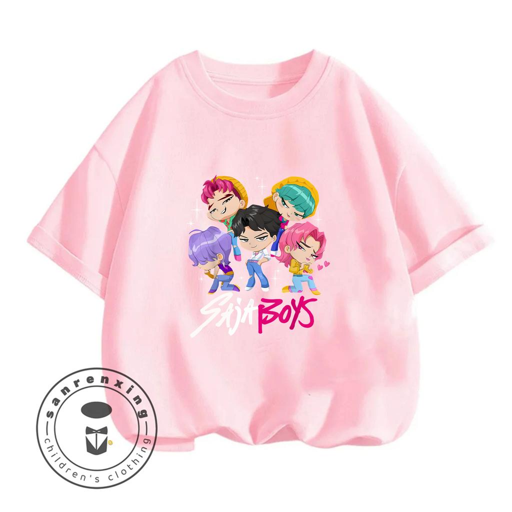 Hot-selling Teen Witch Hunting Group Cartoon Print 2026 New Summer Casual Children's Clothing Suitable for Boys and Girls