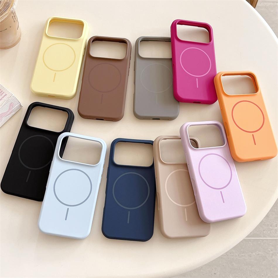 Luxury Skin Feel Magnetic Phone Case For iPhone 17Air 16 ProMax 15 14Plus 13 12 11 Wireless Charging Liquid Silicone Shockproof Cover Fundas